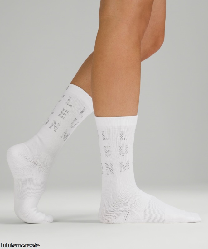 Lululemon Damen DELULU454 | Lululemon Deutschland White Power Stride Crew Socke Reflektierend